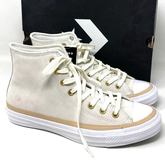 CONVERSE Men's Size 9.5 165921C CT All Star Hi OG Basketball White Suede Sneaker - Picture 1 of 10